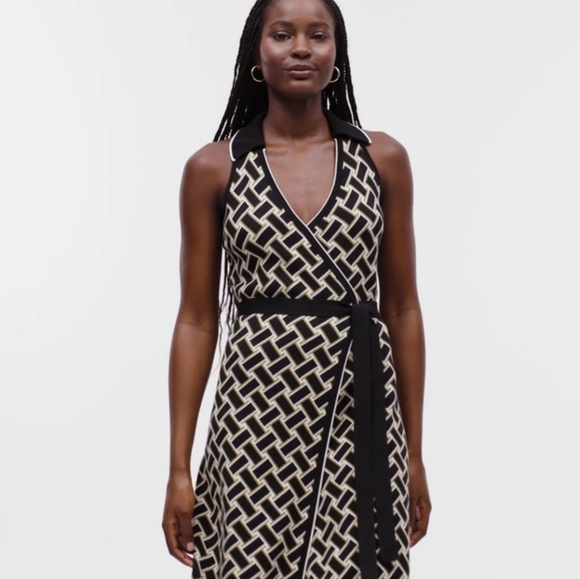 Diane von Furstenberg (DVF) x Target Sleeveless Vintage Weave Sweater Wrap Dress - Picture 3 of 5